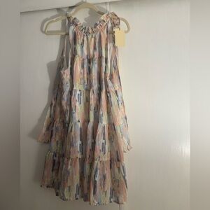 Multicolor Sleeveless Tiered Dress